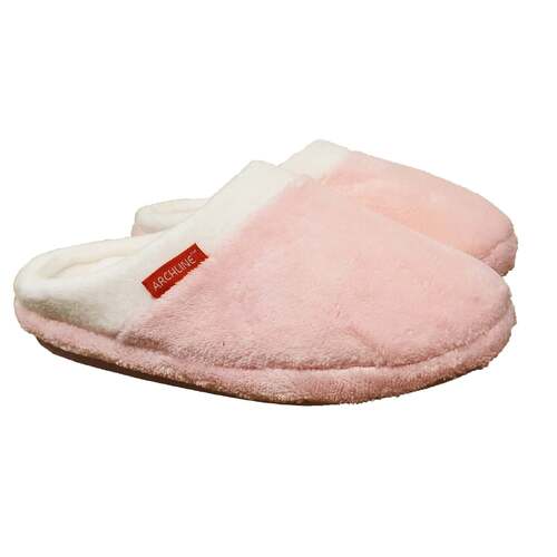 ARCHLINE Orthotic Slippers Slip On Arch Scuffs Pain Relief Moccasins - Pink - EU 43