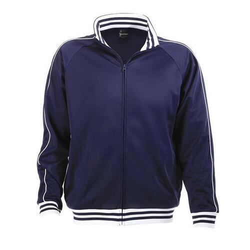 Identitee Mens Varsity Track Suit Top Jacket Jumper Long Sleeve Sunset Urban Casual - Navy - XXX-Large