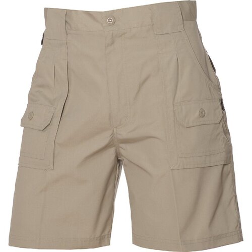 HUSKI Mens Cargo Shorts Work Casual Workwear - Bone - 2XL (102cm Waist)