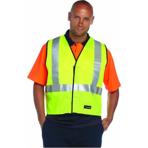 HUSKI Hi Vis Patrol Vest 3M Reflective Tape Safety Workwear High Visibility - Yellow - L