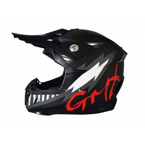 GMX Motocross Junior Helmet Black - Medium