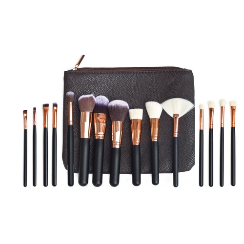 Soft 15Pcs Pro Face Powder Makeup Brushes Set Eyeshader Blending Highlight Tools