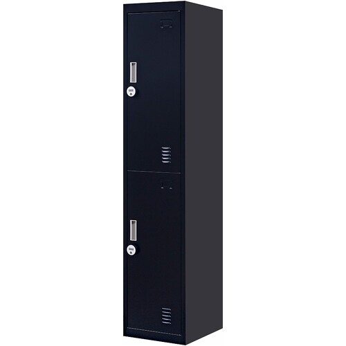 2-Door Vertical Locker for Office Gym Shed School Home Storage