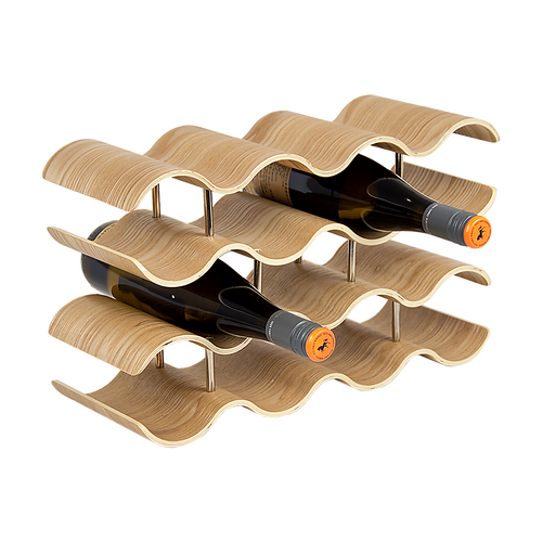 Wine Rack Free Standing 15 Bottles with 6 Glasses Holder Bamboo Wine Storage